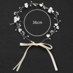 Girls' White And Golden Flowers With Wedding Party Headdress Bride's Hair Accessories Headdress Female Sweet And Lovely Headdres - Image 6