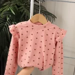 Kids Long Sleeved Undershirt Girls Cute Floral Dots T-shirt 2-10T Children Boys Sweet Tops Bottoming Shirt  t shirt for kids boy - Image 12