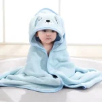 Toddler Bathrobe Infant Bath Towel Boy Girl Blankets Swaddle With Hood Cartoon Coral Fleece Towel Blanket Newborn Kids Bedding - Image 14