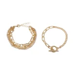 Layered Shiny Rhinestones Bracelets Set for Women Trendy Charms Hand Chains 2023 Fashion Jewelry Accessories on Hand Girls Gifts - Image 4