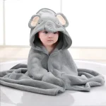 Toddler Bathrobe Infant Bath Towel Boy Girl Blankets Swaddle With Hood Cartoon Coral Fleece Towel Blanket Newborn Kids Bedding - Image 2
