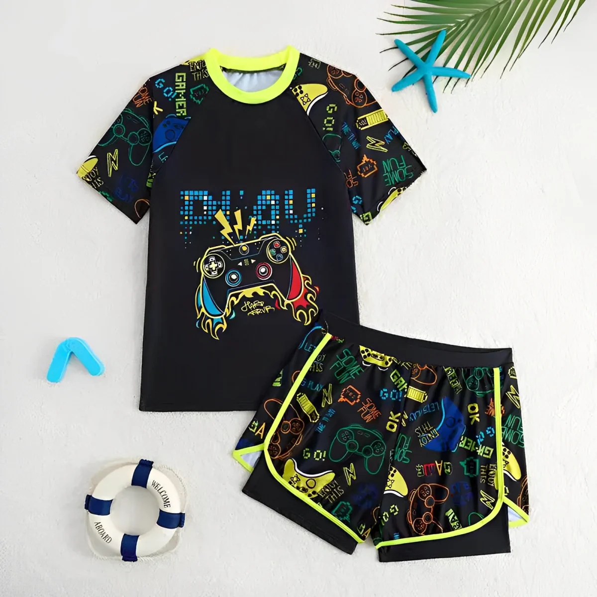 2025 Boys Swimsuit Two Pieces Kids Swimwear With Shorts Printed Children's Bathers Bathing Swimming Swim Suit Summer Beachwear - Image 1