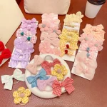 10 Pcs/Set New Baby Girl Cute Colors Flower Hair Bands Ponytail Holder children Soft Scrunchies Rubber Kids Hair Accessories - Image 5