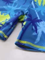 Boys Swim Sets Rash Guard Swimsuit Set Long Sleeves Swim Tops and Trunks Set Tropical Print Swimwear Summer Beach Bathing Suit - Image 5