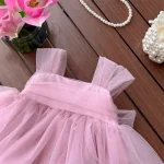 Fashion Baby Girl Bow Vestido Party Dance Birthday Baby Clothes 1-10Y Princess Child SleevelessStrap Tutu Dress Infant Toddler - Image 6