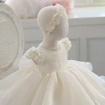 Baby Girl Dress Lace Beading Appliques Baptism Dress for Girls 1st Year Birthday Party Wedding Christening Baby Infant Clothing - Image 3