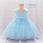 Infant Baby 1st Birthday Baptism Dresses For Girls Kids Elegant Wedding Party Princess Dress Tulle Toddler Girl Summer Clothes - Image 6