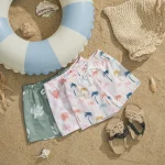 ma&baby 6M-4Y Infant Toddler Kid Baby Boy Swimsuit Animal Shell Coconut Tree Print Shorts Children Beachwear Bathing Suit - Image 4