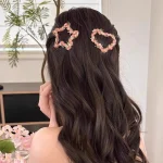 Pink Embroidered Flower Hairpin for Girls Kids Hair Clip Bangs Side Hair Accessory Barrettes - Image 3