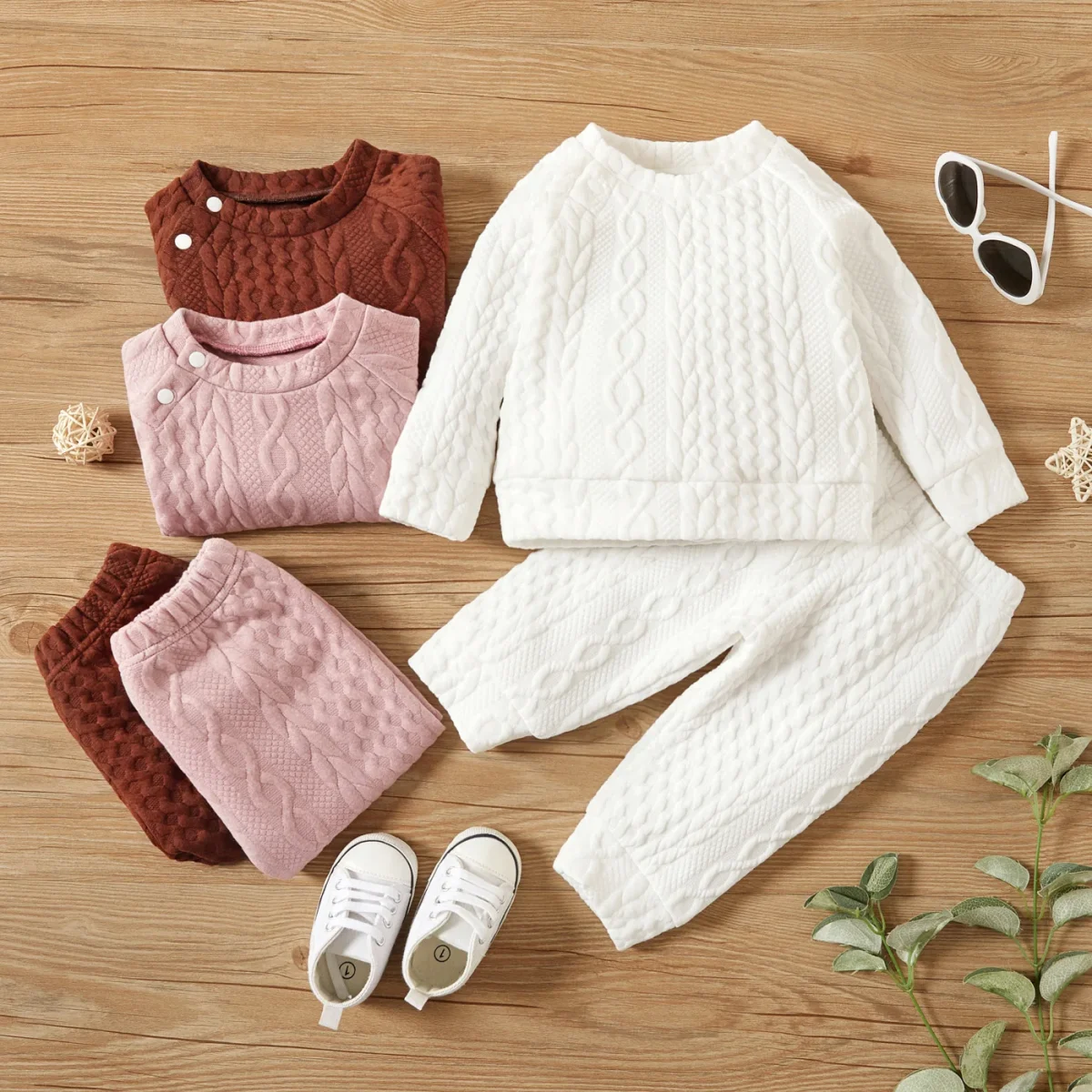 7 Colors Newborn Baby Girl Boy Clothes Set Solid Color Long Sleeves Top+Pants 2PCS Outfits Leisure Sport Autumn&Winter Costume - Image 1