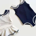 Children's Swimsuit 2025 New Toddler Baby Girls One-piece Swimsuit Summer Navy Swimsuit Swimwear for Girls - Image 4