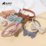 Baby Accessories For Newborn Toddler Kids Baby Girl Boy Headband  Solid Color Hairhoop Simple  Atmospheric Bow Hair Accessories