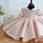 Birthday Party Pink Dresses For Baby Girls Princess Toddler Baptism VestidosBig Bow Ball  Children Infant Clothes Gown Matching - Image 8