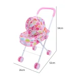 Trendy Plastic + Metal Dolls Pram Iron Support Frame Play Game Kids House Accessories Role Play Baby Stroller Little Girls Boys - Image 12