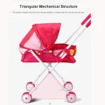 Trendy Plastic + Metal Dolls Pram Iron Support Frame Play Game Kids House Accessories Role Play Baby Stroller Little Girls Boys