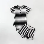 Baby Boy Suits for Spring Summer Cotton Infant Homewear Bodysuit + Pants Newborn Boy Clothes Set - Image 9