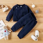 7 Colors Newborn Baby Girl Boy Clothes Set Solid Color Long Sleeves Top+Pants 2PCS Outfits Leisure Sport Autumn&Winter Costume - Image 9
