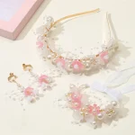 Girls' Floral Crown Headband - Forest Princess Tiara with Silk Flowers, Flower Girl Hair Accessory Baby Headbands for Girls - Image 4