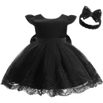 Baby Girl Clothes For 1st Birthday Evening Dresses Infant Dress Gown Elegant Girls Party Dresses Toddler Black Princess Dress - Image 2