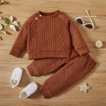 7 Colors Newborn Baby Girl Boy Clothes Set Solid Color Long Sleeves Top+Pants 2PCS Outfits Leisure Sport Autumn&Winter Costume - Image 11