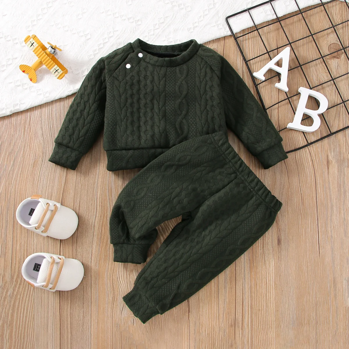 7 Colors Newborn Baby Girl Boy Clothes Set Solid Color Long Sleeves Top+Pants 2PCS Outfits Leisure Sport Autumn&Winter Costume - Image 8