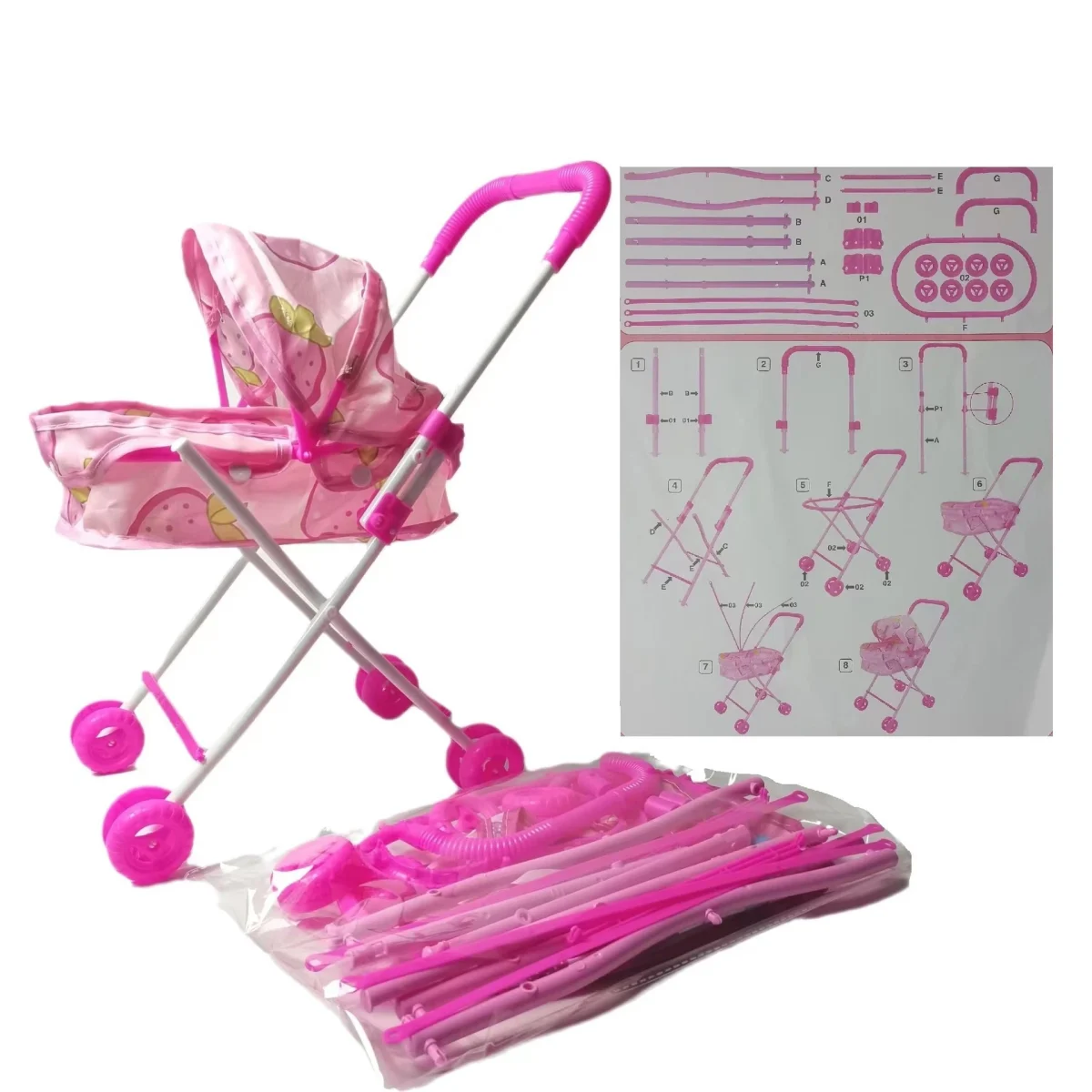 Children Play House Toys Accessories Simulation Baby Hand Trolleys Assembly Toys Girls Toys Accessories Children's Birthday Gift - Image 5