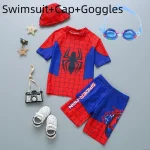 Toddler Baby Boys Swimwear Avengers Spiderman Swimsuit Kids Float Bathing Child Surfing Suit Cartoon Beach Wear With Hat Goggles - Image 9