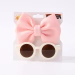 Fashion Baby Hair Glasses Accessories Set Nylon Bows Headband for Newborn Girl Lovely Hairclips Babe Sunglasses Headwear Sets - Image 17