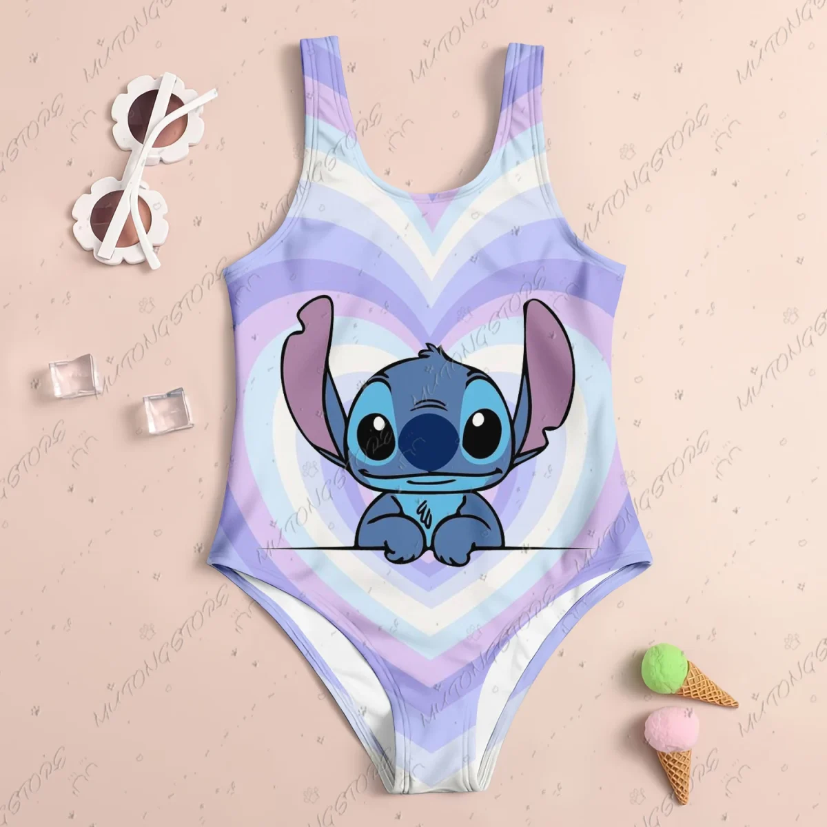 24 New Baby Swimsuit Girl 2024 Stitch Children Women Swimwear Beach Swimsuit Kids 4-14 Years Old Sell Like Hot Cakes Girls' Girl - Image 7