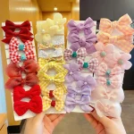 10 Pcs/Set New Baby Girl Cute Colors Flower Hair Bands Ponytail Holder children Soft Scrunchies Rubber Kids Hair Accessories - Image 2