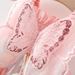 New Baby Girls Birthday Party Evening Dresses Summer Butterfly Wings Children Clothes Sweet Colorful Toddler Kids Costume - Image 3