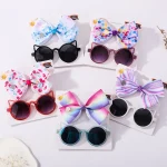 Fashion Baby Hair Glasses Accessories Set Nylon Bows Headband for Newborn Girl Lovely Hairclips Babe Sunglasses Headwear Sets - Image 5