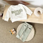 2025 Baby Boy Clothes MAMA'S BOY Sets Fall Baby Girl Infant Outfit Sweatshirt Top Pants 2Pcs Long Sleeve Winter Warm Infant Suit - Image 6