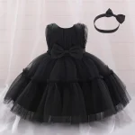 Infant Baby 1st Birthday Baptism Dresses For Girls Kids Elegant Wedding Party Princess Dress Tulle Toddler Girl Summer Clothes - Image 10
