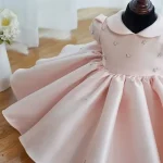 Birthday Party Pink Dresses For Baby Girls Princess Toddler Baptism VestidosBig Bow Ball  Children Infant Clothes Gown Matching - Image 3