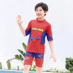Toddler Baby Boys Swimwear Avengers Spiderman Swimsuit Kids Float Bathing Child Surfing Suit Cartoon Beach Wear With Hat Goggles - Image 5