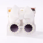 Fashion Baby Hair Glasses Accessories Set Nylon Bows Headband for Newborn Girl Lovely Hairclips Babe Sunglasses Headwear Sets - Image 15