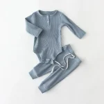 Baby Boy Suits for Spring Summer Cotton Infant Homewear Bodysuit + Pants Newborn Boy Clothes Set - Image 3