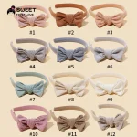 Baby Accessories For Newborn Toddler Kids Baby Girl Boy Headband  Solid Color Hairhoop Simple  Atmospheric Bow Hair Accessories - Image 6