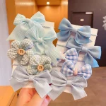 10 Pcs/Set New Baby Girl Cute Colors Flower Hair Bands Ponytail Holder children Soft Scrunchies Rubber Kids Hair Accessories - Image 7