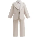 Baby Boy Formal Clothes Set White Gentleman Boys Jacket+Shirt+Pant 3PCS Infant Toddler Child Clothes Suit Baby Clothes 3-12Y