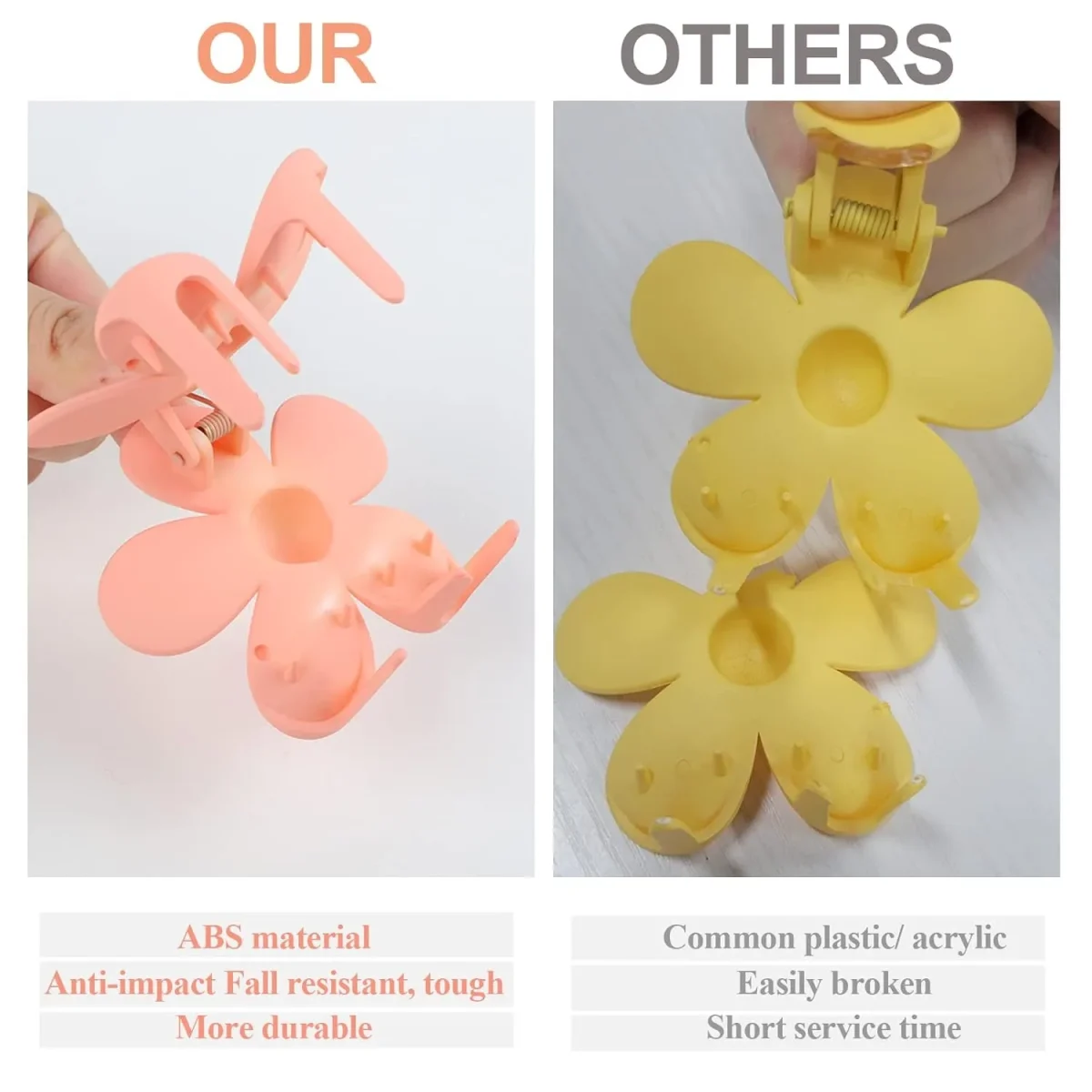 Flower Claw Clip 7 PCS Claw Clips, Hair Clips For Women Non Slip, Claw Clips for Thick Hair Women Girls Gifts, 7 Colors - Image 3