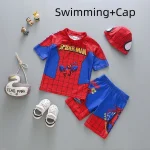 Toddler Baby Boys Swimwear Avengers Spiderman Swimsuit Kids Float Bathing Child Surfing Suit Cartoon Beach Wear With Hat Goggles - Image 11