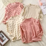 Kids Long Sleeved Undershirt Girls Cute Floral Dots T-shirt 2-10T Children Boys Sweet Tops Bottoming Shirt  t shirt for kids boy - Image 3