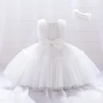 Infant Baby 1st Birthday Baptism Dresses For Girls Kids Elegant Wedding Party Princess Dress Tulle Toddler Girl Summer Clothes - Image 3