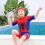 Toddler Baby Boys Swimwear Avengers Spiderman Swimsuit Kids Float Bathing Child Surfing Suit Cartoon Beach Wear With Hat Goggles - Image 3