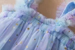 Baby Girls Clothes for Summer 1-5 Years Suspender Sleeveless Toddler Girls Dresses Rainbow Color Tulle Birthday Party Dress - Image 4