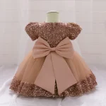 Toddler Girls 1st Birthday Clothes Bow Cute Baby Baptism Gown Kids Wedding Party Elegant Princess Vestidos Christmas Costume - Image 2