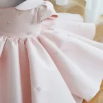 Birthday Party Pink Dresses For Baby Girls Princess Toddler Baptism VestidosBig Bow Ball  Children Infant Clothes Gown Matching - Image 4