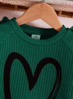 Spring and Autumn children fashion sports set girls sweater + casual pants two-piece girls cartoon heart printed clothing - Image 3